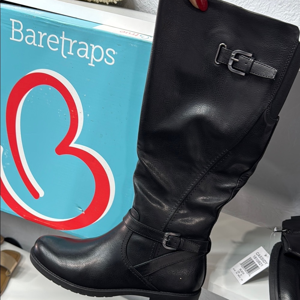 BareTraps Black Winter Rain Boots with Cozy Lining